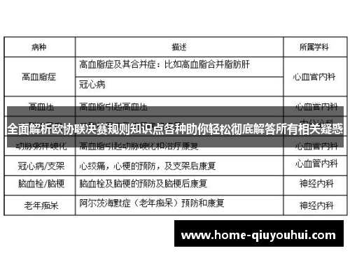 全面解析欧协联决赛规则知识点各种助你轻松彻底解答所有相关疑惑